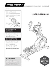 ICON PRO-FORM ENDURANCE 920 E User Manual