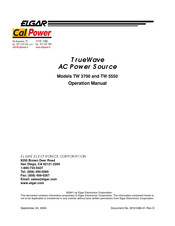 Elgar TrueWave TW 3700 Operation Manual