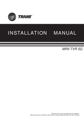 Trane TVR 5G Installation Manual