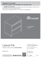Sauder Manhattan Gate 429249 Manual