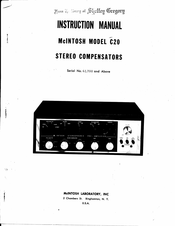 McIntosh C20 - Instruction Manual
