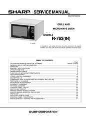 Sharp R-763IN Service Manual