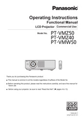Panasonic PT-VMZ50 Operating Instructions Manual