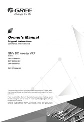 Gree GMV-1623WM/G-X Owner's Manual