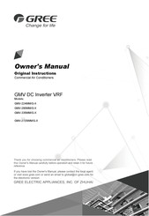 Gree GMV-615WM/G-X Owner's Manual