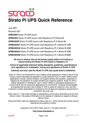 STRATO SPBU30X Quick Reference