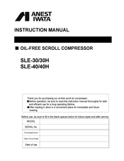 Anest Iwata SLE-30 Instruction Manual