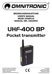 Omnitronic UHF-400 BP User Manual