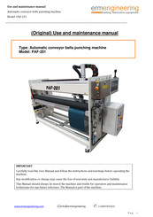 ermengineering PAF-201 Use And Maintenance Manual