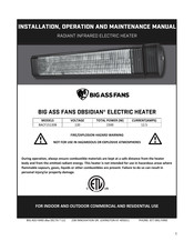 BIG ASS FANS OBSIDIAN BAFCF15120B Installation, Operation And Maintenance Manual
