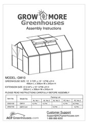 AGF Grow More GM10 ext Assembly Instructions Manual