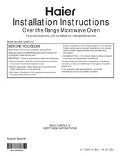 Haier QVM7167RN Installation Instructions Manual