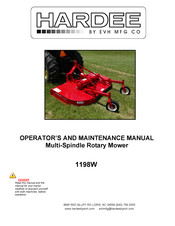 EVH MFG HARDEE 1198W Operator And  Maintenance Manual