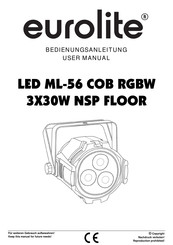EuroLite LED ML-56 COB RGBW 3X30W NSP FLOOR User Manual