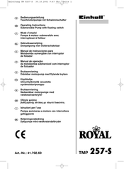 EINHELL ROYAL TMP 257-S Operating Instructions Manual