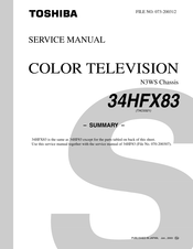 Toshiba 34HF83 Service Manual