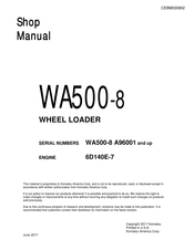 Komatsu A96001 Shop Manual