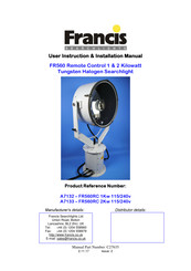 Francis Searchlights FR560RC User Instruction