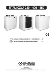 Olimpia splendid SITALI CXVA 400 Instructions For Installation, Use And Maintenance Manual
