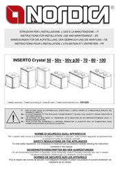 LA NORDICA Crystal 70 Instructions For Installation, Use And Maintenance Manual