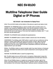 Nec SV-8100 User Manual