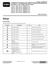 Toro Z Master 74028 Setup Instructions