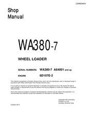 Komatsu A64001 Shop Manual