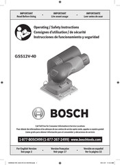 Bosch GSS12V-40 Operating/Safety Instructions Manual
