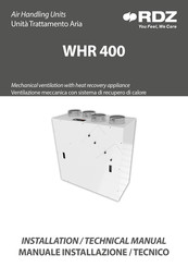RDZ WHR 400 Installation & Technical Manual
