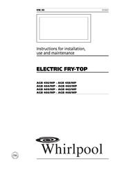 Whirlpool AGB 460/WP Instructions For Installation, Use And Maintenance Manual