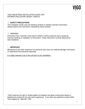 VIGO TEMPO VG6073 Series Installation Manual