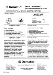 Dometic RM 2852 Installation And Operating Instructions Manual