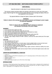 Manson Engineering Industrial NTP-5661 User Manual