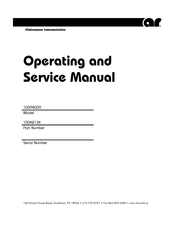 Ar 100A400A Operating And Service Manual