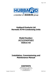 Daikin HUBBARD HCU2040PXB1 Installation, Commissioning And Maintenance Manual
