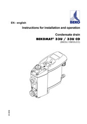 Beko BEKOMAT 33U CO Instructions For Installation And Operation Manual