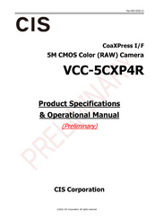CIS VCC-5CXP4R Product Specification & Operational Manual