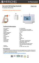 Herschel iQ Heating Controls T2 Installation And Operating Instructions Manual