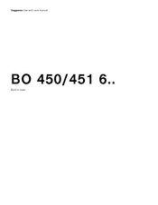 Gaggenau BO 451 6 Series Use And Care Manual
