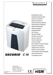 HSM SECURIO C16s Operating Instructions Manual