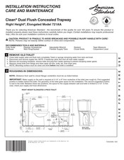 American Standard 721AA Installation Instructions Care And Maintenance