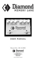 Diamond Guitar Pedals MEMORY LANE User Manual