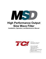 TCi MSD0045C300 Installation, Operation And Maintenance Manual