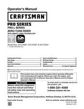 Craftsman PRO series Operator's Manual