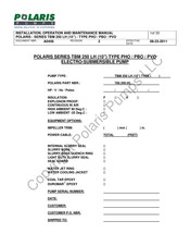 Polaris TBM 250 LH Series Installation, Operation And Maintenance Manual