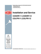 Milnor COSHR112 Installation And Service
