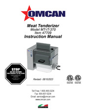 Omcan MT-IT-370 Instruction Manual