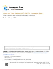 Alarm.Com ADC-VDB770-S Installation Manual