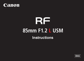 Canon RF 85mm F1.2 L USM DS Instructions Manual