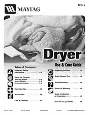 Maytag MDE5806AYW Use & Care Manual